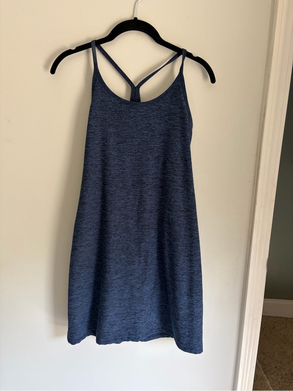 Kyodan Navy Heathered Racerback Athletic Tank Dress with Shorts Size S